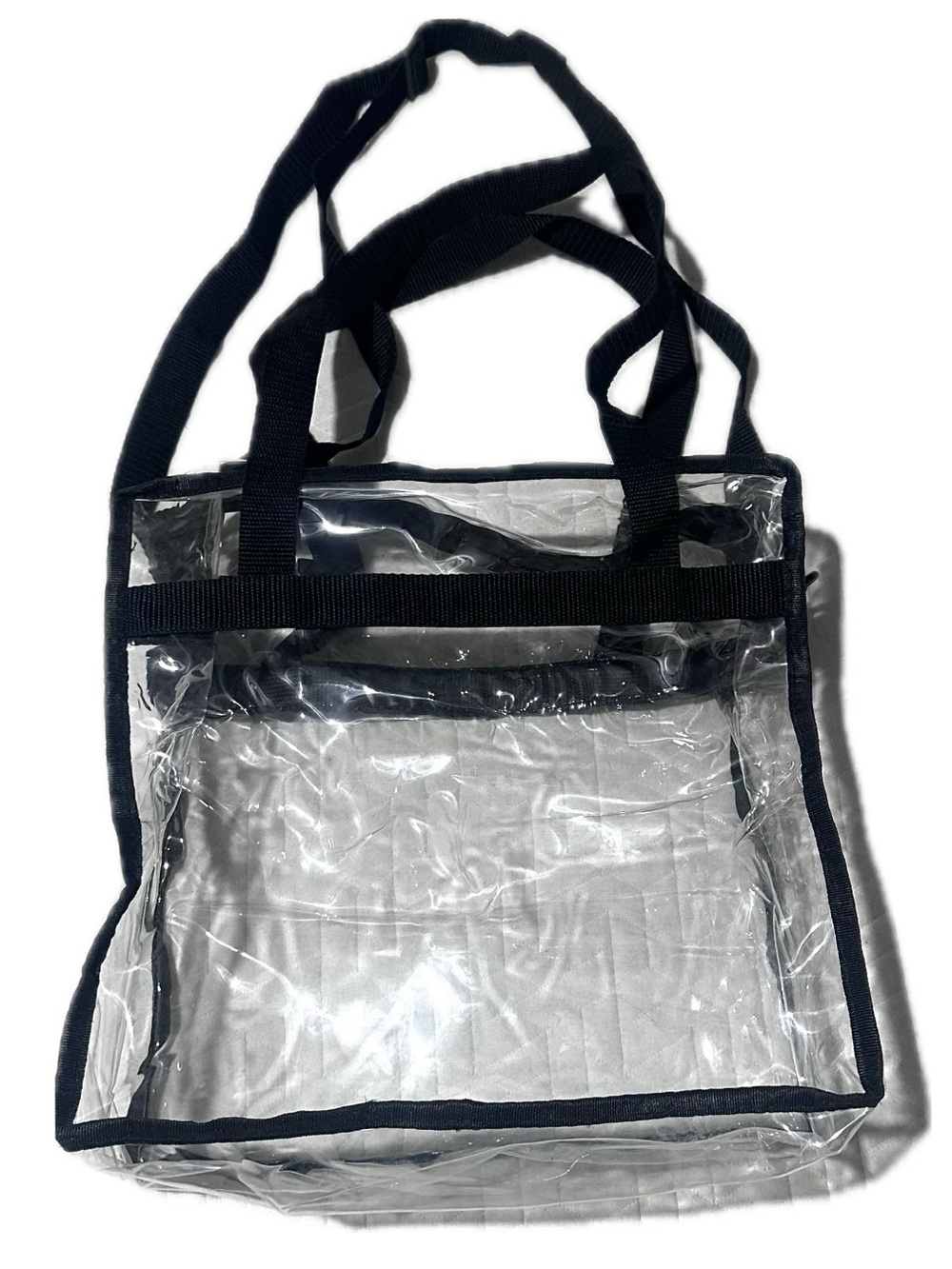 Clear PVC Tote Bag with Black Trim 12x11x5